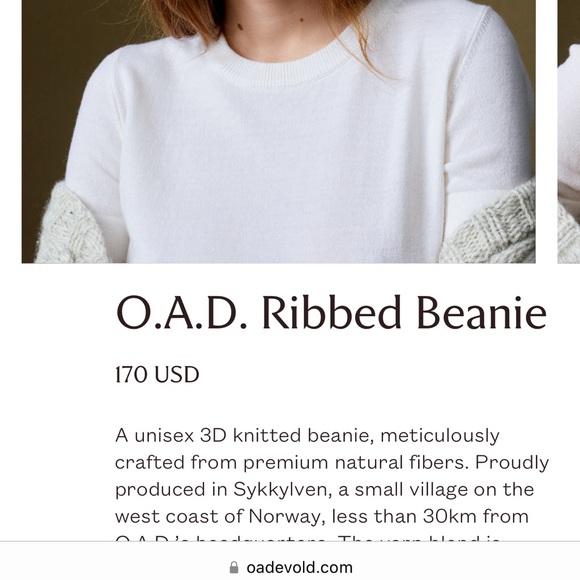 O.A.D ribbed grey beanie - Picture 6 of 6